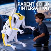 Perro Robot Inteligente HTL con IA para Niños, Control por Voz, Programable, Perro Mecánico RC con Lanzador de Bombas de Agua, Baile y Música