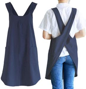 Delantales de <span class=keywords><strong>Cocina</strong></span> de Lino Japonés Gris con Bolsillos para Mujer, Ideales para Hornear, Pintar, Jardinería y Limpieza - Product Image 5