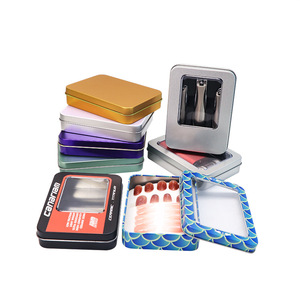 กล่องดีบุกโลหะเกรดอาหารขนาดเล็กที่มีฝาเกลียวทรงสี่เหลี่ยมสำหรับกรรไกรตัดเล็บชุดเครื่องมือและเก็บขนม - Product Image 1