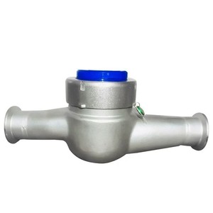 Compteur d'eau multi-jets en acier inoxydable 304 DN15 DN20 fileté pour eau froide et eaux usées avec capuchon bleu et clé - Product Image 1