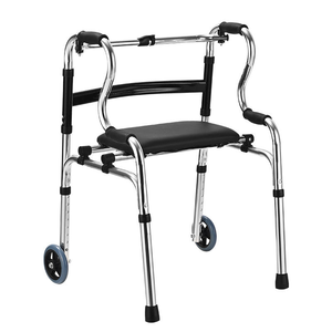 Déambulateur multifonctionnel réglable avec siège et accessoires de toilette remplaçables pour personnes âgées - Product Image 1