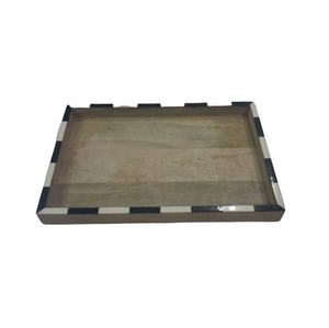 Plateau en bois personnalisable avec finition émaillée, rectangulaire, économique, pour service ou présentation alimentaire - Product Image 4