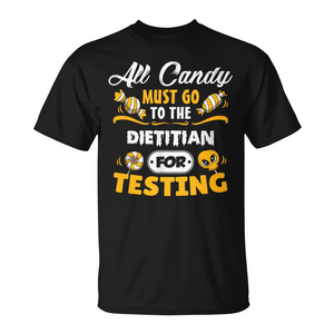 T-shirt d'Halloween pour diététicien, tous les bonbons doivent aller chez le diététicien pour être testés, chemise de costume amusante - Product Image 2