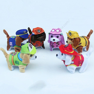 En gros, Jouet en peluche chien électrique marchant et aboyant, petit, multicolore, en flanelle, pour enfants - Product Image 1