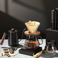 Set Portátil de Lujo de Herramientas para Café, Kit para Preparar Café Espresso y de Goteo con Gotero Manual y Servidor de Vidrio
