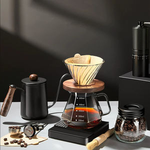 Set Peralatan Kopi Mewah Portabel, Kit Pembuat Kopi Espresso Pour Over, Hand Dripper, Server Kopi Kaca, Peralatan Kopi - Product Image 4