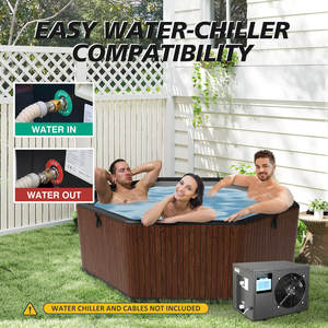 Bain froid gonflable octogonal effet bois, <span class=keywords><strong>piscine</strong></span> de glace Drop Stitch pour 8 à 10 personnes avec couverture isolante CE OEM - Product Image 2