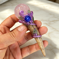 Baguette Magique en Cristal Naturel Faite à la Main de 8 à 13 cm, Sceptre d'Énergie de Sorcier, Pierre Précieuse Sculptée à la Main, Ornement Rituel Spirituel