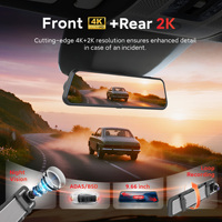 Kamera Dashcam Wifi 4K Depan dan Belakang, Kamera Mobil DVR 4K, Dashcam 4K, Kamera Spion Dashcam, Kamera Spion Belakang untuk Mobil