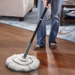 Mopa de algodón giratoria de fácil uso para el hogar, sin necesidad de usar las manos, para limpiar el suelo - Product Image 2