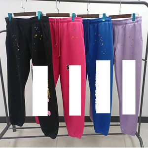 Pantalones Deportivos Casuales de Algodón 100% con Forro Polar, Cintura Media, Estampado de Araña 5, Versión Internacional de Alta Gama - Product Image 2