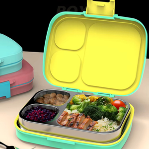 Récipient <span class=keywords><strong>de</strong></span> stockage pour enfants en gros Boîte pour bébé personnalisée Contenants alimentaires à bento Boîte à lunch en métal Boîte à lunch en acier inoxydable 304 Sans BPA - Product Image 1