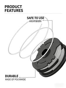 Hilo de nailon de repuesto para desbrozadora, carrete automático de 1.6mm/27ft TLP-01 para Parkside PRTA 20-Li A1 / B2 / C3 PRT300 PRT550 - Product Image 5