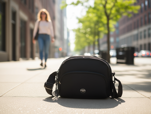 Borsa a Tracolla in Taslon per Donna, Chiusura con Zip, Uso Quotidiano per Tutte le Stagioni - Product Image 2