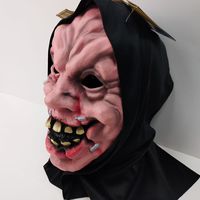 Nouveauté 1 PC Masque de diable rouge effrayant en silicone Masque réaliste Accessoires de film pour enfants adultes, cadeau d'anniversaire, masque de fête d'Halloween