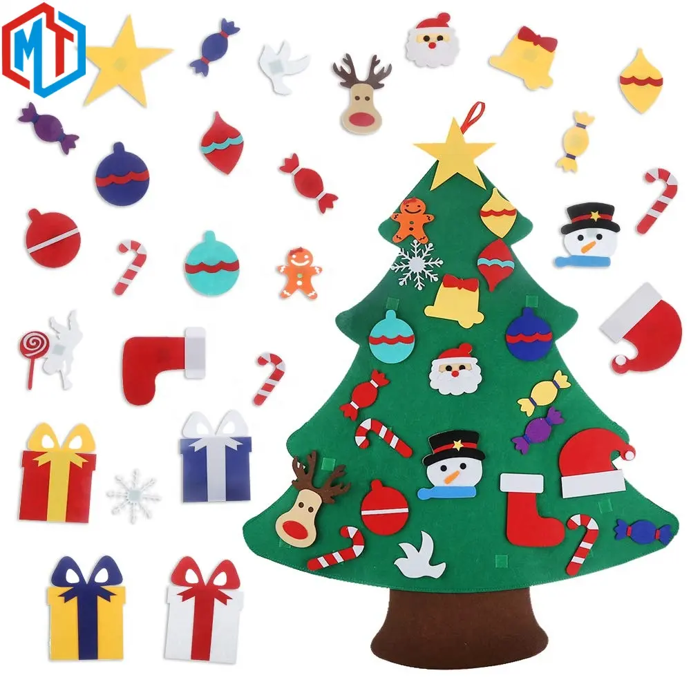 सबसे अच्छा बेच 2019 यूरोप और अमेरिका DIY महसूस किया क्रिसमस वृक्ष क्रिसमस की सजावट के लिए गहने बच्चे की पसंदीदा उपहार क्रिसमस