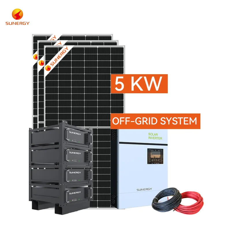 SUNERGY 5 kW 5000 W off-grid gekoppeltes Solarpanel Inverter Energie-Kit intelligentes System für Zuhause