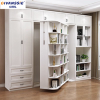 Cama Murphy Vertical Giratoria Multiusos Moderna de Madera que Ahorra Espacio, Mecanismo de Cama Plegable Giratoria Oculta en la Pared