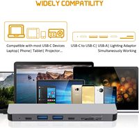 Concentrador de red USB tipo C a HDMI, adaptador de PD, lector TF/SD, 4K, 7 en 1, para Macbook, estación de acoplamiento