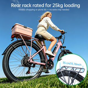 Vélo Électrique Urbain Femme 250W 36V 10.5Ah 700C Cadre Bas 7 Vitesses Suspension Selle Large Garde-Boue E-Bike - Product Image 4