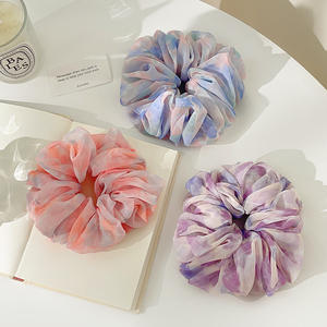 <span class=keywords><strong>PL</strong></span>批发时尚发绳领带弹力发带欧根纱花可爱大发圈配饰女女孩 - Product Image 4