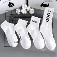 Chaussettes Personnalisées Design Logo Propre Chaussettes Crew Aucune Commande Minimum Privée Votre Étiquette Coton Bambou Noir Homme Sport Chaussette Elite calcetines