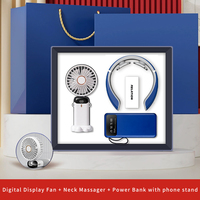 ZMHQ Ensemble Cadeau de Noël 2027 : Éventail Pliable + Masseur de Cou + Batterie Externe - Souvenir de Mariage pour les Invités