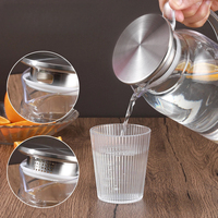 Carafe à thé, jus, café, eau en plastique PC incassable de grande capacité avec couvercle, logo personnalisé