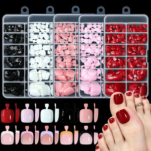 <span class=keywords><strong>Uñas</strong></span> Postizas Cortas Cuadradas de <span class=keywords><strong>Color</strong></span> Sólido Estilo Francés, <span class=keywords><strong>Uñas</strong></span> Postizas de ABS, Certificación MSDS, Venta al por Mayor, OEM, ODM, para Salón de Belleza - Product Image 4