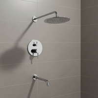 Système de douche à haute pression, lot de salle de bain, pomme de douche de pluie, cub thermostatique mural, vente en gros