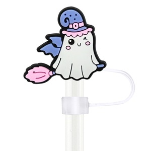 Décorations de pailles en PVC de la série Fantômes de dessin animé, breloques mignonnes anti-poussière pour pailles de boisson, compatibles avec tasses 10mm - Product Image 6