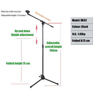 Xtuga ml loạt ghi âm chuyên nghiệp phòng thu tầng chân đế sống vật liệu kim loại <span class=keywords><strong>microphone</strong></span> đứng - Product Image 3