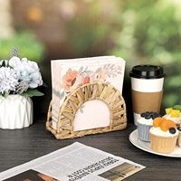 Porte-serviettes bohème naturel fait main en jacinthe d'eau et jonc de mer, paniers de rangement en osier pour restaurant, bureau et décoration intérieure
