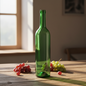 Botella de Vidrio Verde Redonda para Envasado de Bebidas, 600ml, 650ml, 700ml Disponibles, Capacidad Personalizada, OEM, ODM - Product Image 1