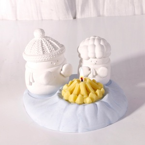 TangChu Snowman by Fireplace 4-Piece Candle Silicone Mold for Candle, Cake Topper & Cozy Holiday Decorations - Product Image 3