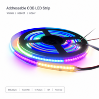 Bande LED COB adressable WS2805 RGBCCT DC24V 840 LED/m, PCB 15mm, 14 pixels/m, SPI, couleur de rêve, ruban lumineux linéaire flexible