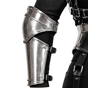 Stainless Steel Armor Shoulder Pauldron Silver Plated Polished Antique Warrior <b>Costume</b> Piece - Product Image 4
