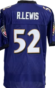 Maillot de football pour homme de qualité supérieure, cousu # 52 R.LEWIS # 20 REED Vêtements de sport rétro en maille respirante grande taille séchage rapide - Product Image 6