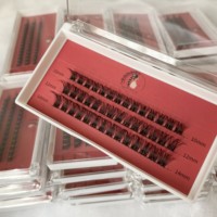 2022 nouveaux cils uniques à base de colle avec effet 3D, étiquette privée, boîte personnalisée, bande superfine, extension de cils DIY