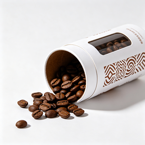 Recyclable Cylindrical Packaging With Transparent <b>Window</b> Custom Made For Coffee Bean Retail Display And Gift Pack - Product Image 4