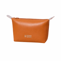 Pochette de toilette en cuir PU de qualité supérieure, résistante à l'eau, minimaliste, couleur macaron, pochette de voyage, organiseur de maquillage portable