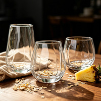 Verre à eau sans pied, verre à bière, verre highball, verre tumbler, design rayé créatif Ocean Hotsale, 260ml, 360ml, 380ml, vente en gros