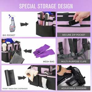 Organizador de Artículos de Limpieza Lilac con Bolsa de Hombro Ajustable para Utensilios de Cocina, Bolsa de Almacenamiento para Limpieza - Product Image 2