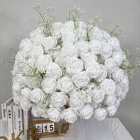 Usine de fleurs artificielles DKB, vente en gros de roses artificielles en soie de qualité supérieure, grandes boules de fleurs en vrac pour décorations de table de mariage