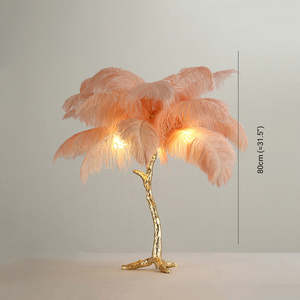 Luxuriöse Moderne Stehlampe mit Straußenfedern für Schlafzimmer, Wohnzimmer und Restaurant – Dekorative LED-Eckleuchte - Product Image 6