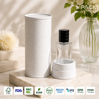 En stock, flacon de parfum de 50 ml avec tube en papier blanc, boîte de conditionnement cylindrique rigide pour coffret cadeau de parfum, vente au détail