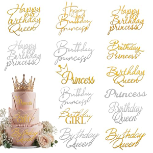 Décoration de gâteau en acrylique doré de style nouveau pour anniversaire - Product Image 1