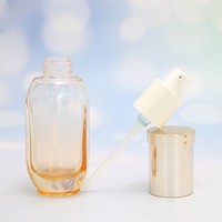 Ensemble d'emballages cosmétiques en verre ambré anti-lumière, forme octogonale, idéal pour sérum anti-âge et crème riche en nutriments