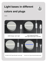 Vente en gros de bases lumineuses LED pour lampes de nuit en acrylique, lampes de nuit 3D, bases de lampes de nuit en acrylique LED multi-éclairage