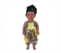 18Cm Vinilo Juguetes Simulación Bebe Doll Set African American Reborn Baby Dolls Realista Black Girl